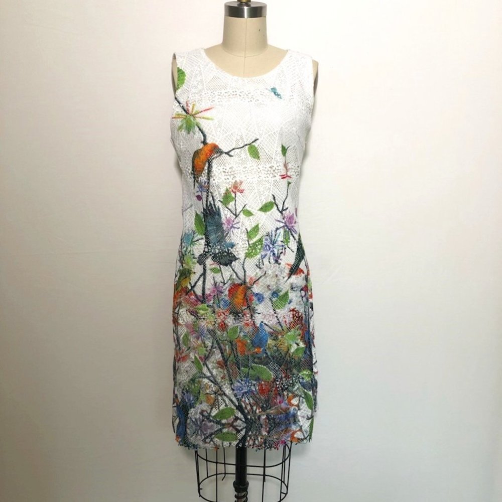 Adore Sleeveless Lace Printed Dress